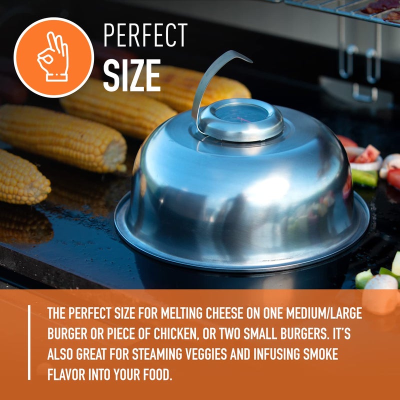 Yukon Gloryâ„¢ Griddle Dome With Built in Thermometer, Designed For Blackstone Griddles, Perfect For Melting Cheese, Steaming Veggies and Grilling Meat, Made of Stainless Steel - Image 2